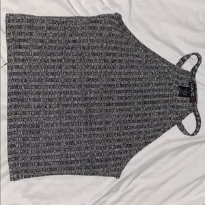 Grey knit crop top
